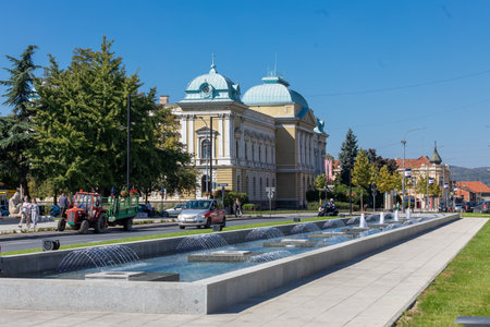 Krusevac, city center, fountain. Serbiaのeditorial素材