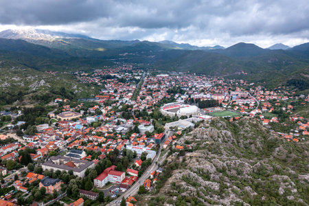 Panorama of Cetinje,  former royal capital city of Montenegroの写真素材