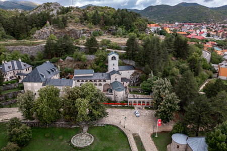 Panorama of Cetinje Monastery,  former royal capital city of Montenegroの写真素材