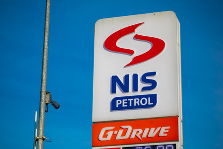 Valjevo, Serbia - December 10, 2025: NIS Petrol gas station. NIS Petrol Oil Industry of Serbia is an...