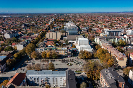 Ruma - Aerial drone shots of the town in Serbia, Europeの写真素材