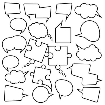 Speech bubble collection. Vector illustrationのイラスト素材