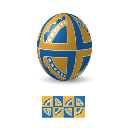 Easter egg with Ukrainian folk pattern ornaments.のイラスト素材