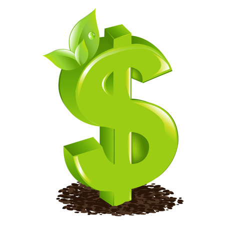 Dollar With Sprout, Isolated On White Background, Vector Illustration 
のイラスト素材