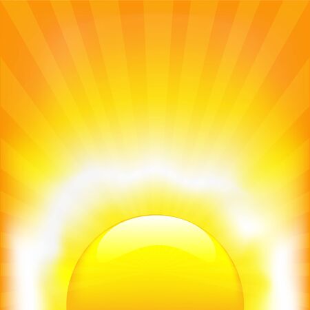 Shining Sun, Vector Illustrationのイラスト素材