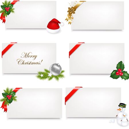 Christmas Blank Gift Tag Set, Vector Illustrationのイラスト素材