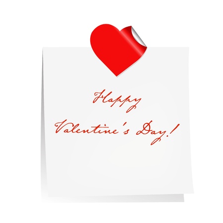 Happy Valentines Day Blank Note Paper, Isolated On White Background, Vector Illustration

のイラスト素材