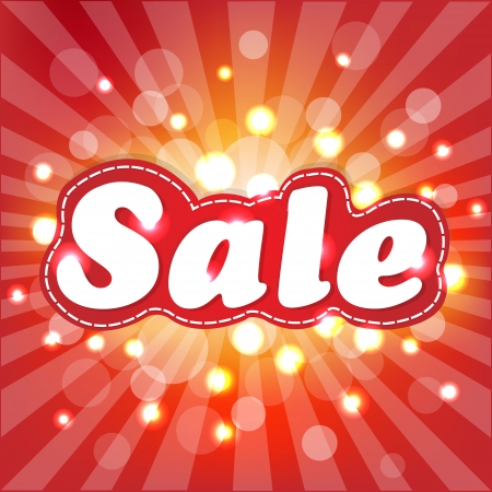 Red Sale Poster With Sunburst Illustrationのイラスト素材