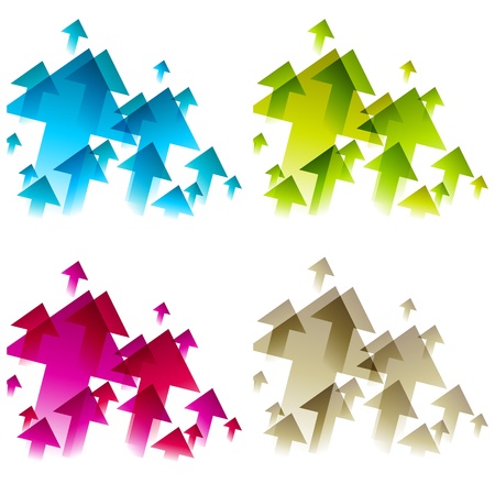 4 Arrows, Isolated On Grey Background, Vector Illustrationのイラスト素材