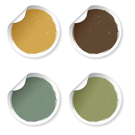 4 Vintage Labels, Isolated On White Background, Vector Illustrationのイラスト素材