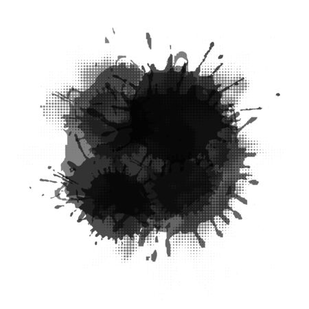 Black Grunge Blob, Isolated On White Background Illustrationのイラスト素材