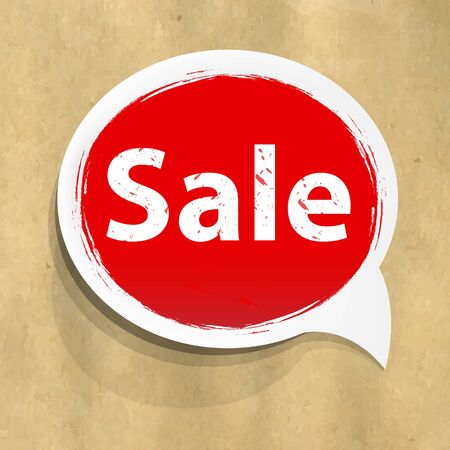 Cardboard Structure With Sale Speech Bubble Illustrationのイラスト素材