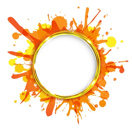 Dialog Balloons With Orange Blobs Illustrationのイラスト素材