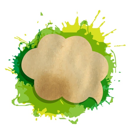 Green Grunge Blob With Speech Bubble, Isolated On White Background Illustrationのイラスト素材