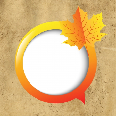 Cardboard Background With Speech Bubble And Leafのイラスト素材