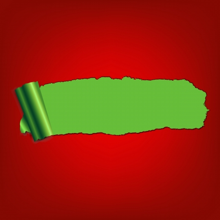Christmas Green Paper Torn With Gradient Mesh, Vector Illustrationのイラスト素材