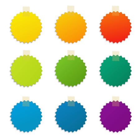 Color Labels Set, Isolated On White Background, With Gradient Mesh, Vector Illustrationのイラスト素材