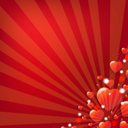 Red Valentines Day Background With Gradient Mesh, Vector Illustrationのイラスト素材