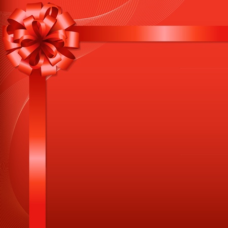 Red Background With Red Bow With Gradient Mesh, Vector Illustrationのイラスト素材