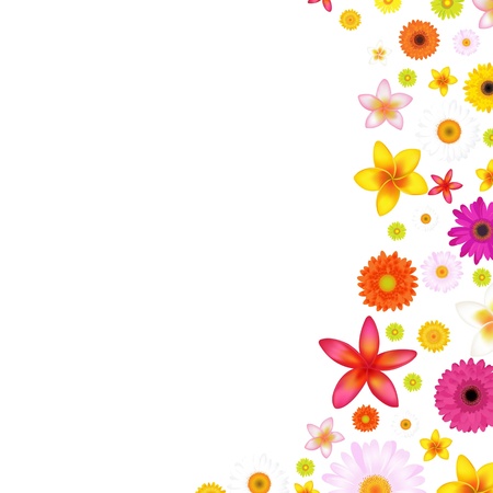 Flowers Border With Gradient Mesh, Vector Illustrationのイラスト素材