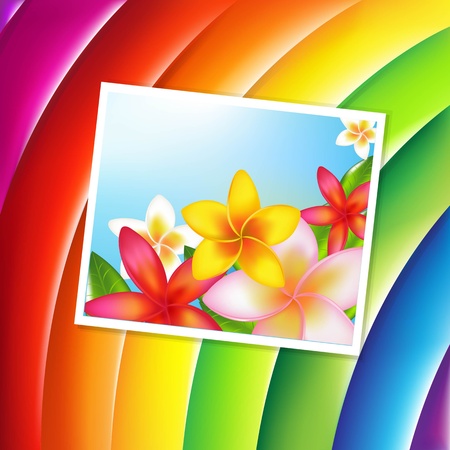 Fantastic Color Background With Flowers Card With Gradient Mesh, Vector Illustrationのイラスト素材