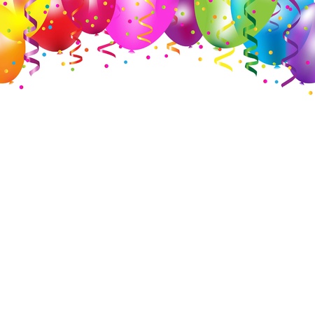 Frame With Colorful Balloons With Gradient Mesh, Vector Illustrationのイラスト素材