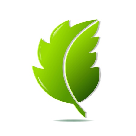 Green Leaf Symbol With Gradient Mesh, Vector Illustrationのイラスト素材