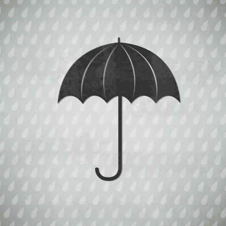 Vintage Black Umbrella With Gradient Mesh, Vector Illustrationのイラスト素材