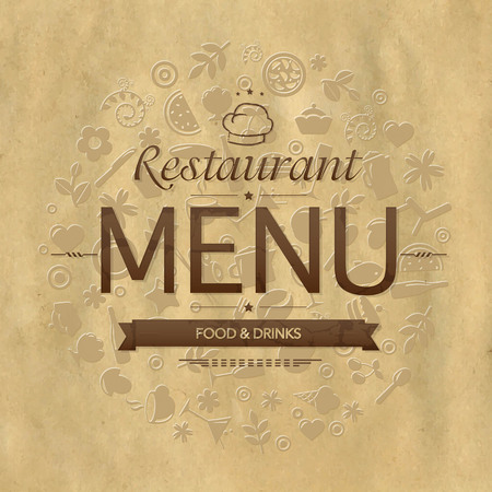 Retro Restaurant Menu Design Illustrationのイラスト素材