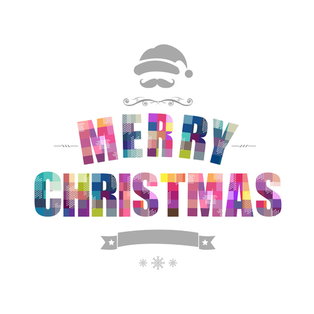 Vintage Banner With Cap Of Santa Claus, Vector Illustrationのイラスト素材