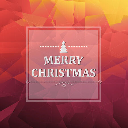 Abstract Triangle Background With Xmas Banner, Vector Illustration のイラスト素材