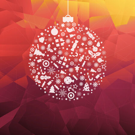 Background With New Years Sphere, Vector Illustration のイラスト素材