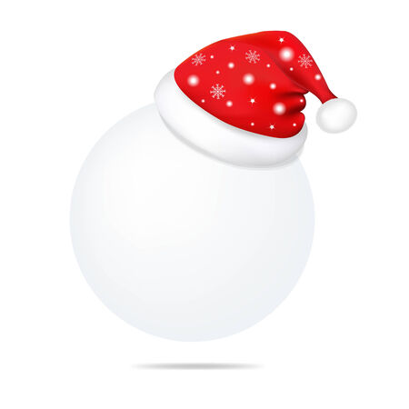 Christmas Banner With Santa Claus Cap, With Gradient Mesh, Vector Illustration のイラスト素材