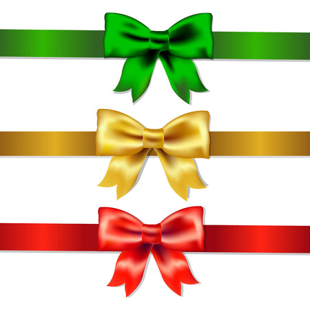 Set Of Color Bows, With Gradient Mesh, Vector Illustration のイラスト素材