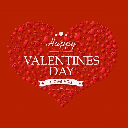 Red Heart Valentines Day, With Gradient Mesh, Vector Illustrationのイラスト素材
