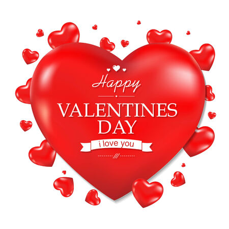 Red Heart Valentines Day, With Gradient Mesh, Vector Illustrationのイラスト素材