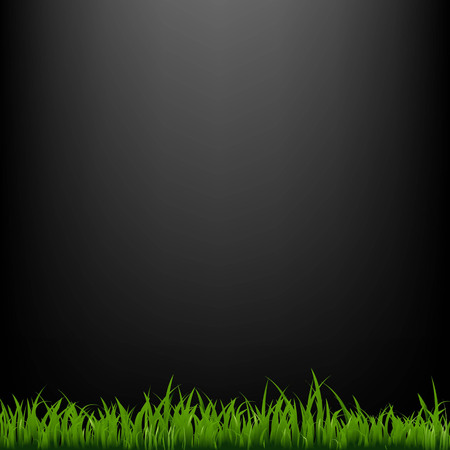 Black Background With Grass, With Gradient Mesh, Vector Illustrationのイラスト素材