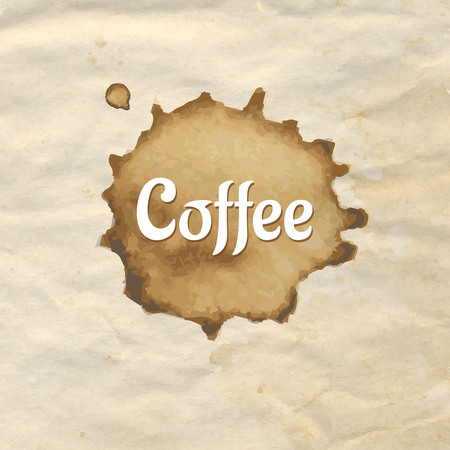 Vintage Paper With Coffee, Vector Illustrationのイラスト素材
