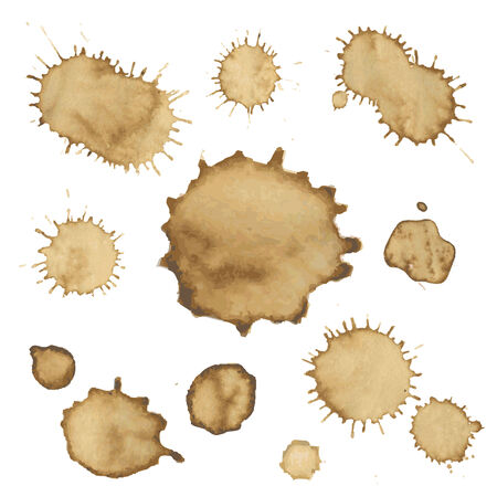 Coffee Stain Collection, Vector Illustrationのイラスト素材
