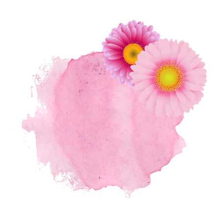 Pastel Pink Stain With Gerber, Vector Illustrationのイラスト素材