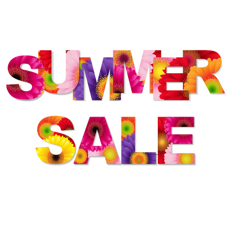Colorful Summer Sale words Illustrationのイラスト素材