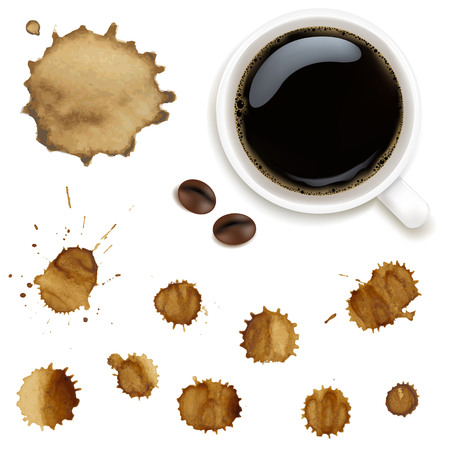 Cup Of Coffee With Stains Set Illustrationのイラスト素材