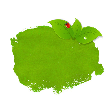 Green Stain With Leaves Illustrationのイラスト素材