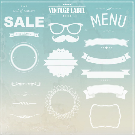 Grunge Background With Labels, Vector Illustrationのイラスト素材
