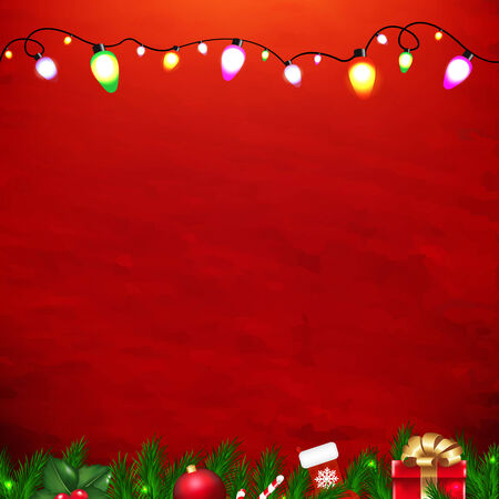 Xmas Red Card With Gradient Mesh, Vector Illustrationのイラスト素材