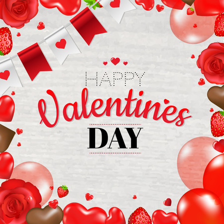 Valentines Day Card With Gradient Mesh, Vector Illustrationのイラスト素材