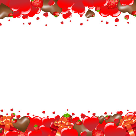 Valentines Day Card With Heart With Gradient Mesh, Vector Illustrationのイラスト素材