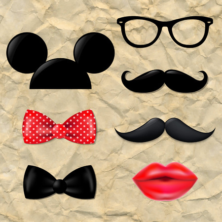 Big Hipster Set With Gradient Mesh, Vector Illustrationのイラスト素材