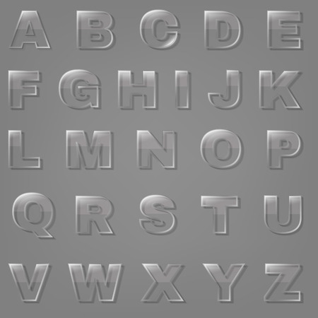Glass Font, Vector Illustrationのイラスト素材