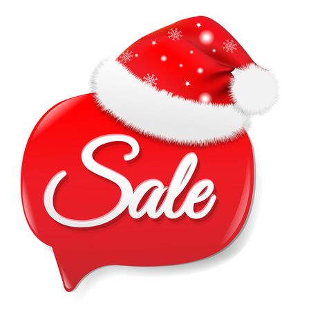 Xmas Sale Red Speech Bubble With Gradient Mesh, Vector illustrationのイラスト素材